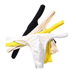 Faringoto Herren-Bikini, 4er-Pack, klassisch, niedrige Taille, dehnbar, Hüft-Slips, Bikini-Tanga, Y17-4 Farben, M von Faringoto
