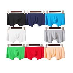 Faringoto Herren-Bikini, Eisseide, nahtlos, niedrige Taille, Boxer-Unterwäsche, 8er-Pack, M von Faringoto