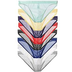 Faringoto Herren-Bikinihöschen, transparenter Netzstoff, Unterwäsche, niedrige Taille, 8 Farben, L von Faringoto
