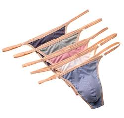 Faringoto Herren-Bikinihose, abnehmbar, Seiten-Tanga-Slip, für Herren, bequem, sexy, U-Unterhose, 5P, L von Faringoto