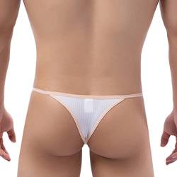 Faringoto Herren-Bikinihose, abnehmbar, Seiten-Tanga-Slip, für Herren, bequem, sexy, U-Unterhose, weiß, XL von Faringoto