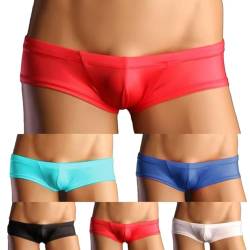 Faringoto Herren-Boxershorts, Micro-Bikini, Tanga, ultra-niedrige Taille, Tasche, Boxershorts, Unterwäsche, bequem, atmungsaktiv, 6 Farben, Medium von Faringoto