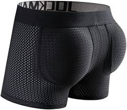 Faringoto Herren Gepolsterte Unterwäsche Mesh Boxer Buttoceks Lifter Enlarge Butt Push Up Pad Unterhose, Schwarz , S von Faringoto