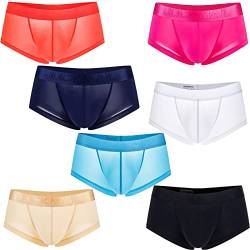 Faringoto Herren Kühlende Unterwäsche Eisseide Boxershorts Trunks mit Beutel, 7 Farben, M von Faringoto