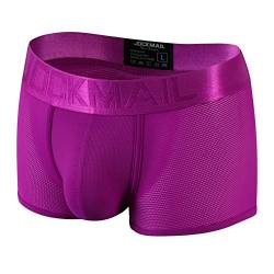 Faringoto Herren Sexy Unterwäsche Boxershorts Eisseide Atmungsaktiv Mesh Schnell Trocknend Sport Shorts, violett, XL von Faringoto