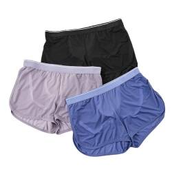 Faringoto Herren Sexy Unterwäsche Sexy Home Panties Boxer Slips Unterhosen (3pcs/5pcs), Bla+blu+pur, Large von Faringoto