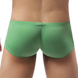 Faringoto Herren Shorts Herren Gay Unterwäsche Eisseide Atmungsaktiv Slip Boxershorts, grün, L von Faringoto
