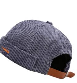 Faringoto Herren Skullies & Beanies Dockermütze Männer Trawler Fisherman Beanie Brimless Cap Rolled Cuff Retro Sailor Cap, Nebelblau, Einheitsgröße von Faringoto