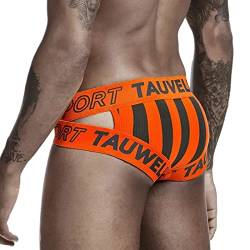 Faringoto Herren Slip Sexy Fashion Streifen Jockstrap Unterwäsche Gay Low Rise Bikini, Orange, M von Faringoto