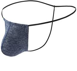 Faringoto Herren Tanga G-String Unterwäsche rückenfrei Jockstrap T-Back Unterhose, blau, M von Faringoto