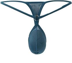 Faringoto Herren Through G-String Unterwäsche, Mesh See Through Tangas T-Back Bikini Unterwäsche, grün, X-Large von Faringoto