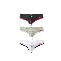 Faringoto Herren Unterwäsche Low Waist Nylon Mesh Atmungsaktiv Herren Tanga, B+g+w, M von Faringoto