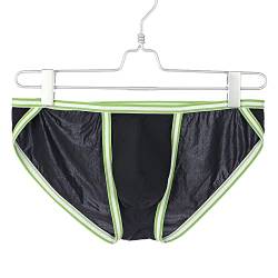 Faringoto Herren Unterwäsche Niedrige Taille Eisseide Herren Slip Transluzent Bikini, Schwarz , M von Faringoto