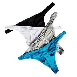 Faringoto Herren Unterwäsche Transparent Persönliche Slips Bikini G-String Tanga, Blau + Grau + Weiß + Schwarz, M von Faringoto