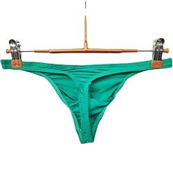 Faringoto Herren Unterwäsche Transparent Persönliche Slips Bikini G-String Tanga, grün, M von Faringoto