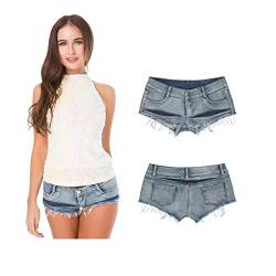 Faringoto Mini-Shorts, Denim, Stretch, niedrige Taille, Hotpants, 647, S von Faringoto