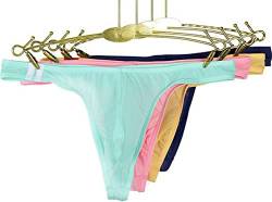 Faringoto Sexy Herren-Bikini, Eisseide, elastisch, Stringtanga, Unterwäsche, Rosa + Hellgrün + Haut + Saphirblau, XL von Faringoto