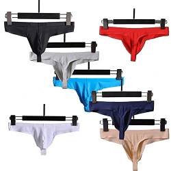 Faringoto Unterwäsche Ultradünn Ice Silk Herren Tanga Transparent Niedrige Taille Nahtlos, 7 Stück, M von Faringoto