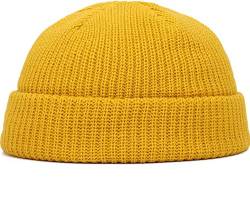 Faringoto Winter Warm Beanies Casual Short Thread Hip Hop Hat Erwachsene Männer Frauen, hellgelb, Einheitsgröße von Faringoto