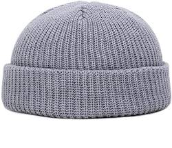 Faringoto Winter Warm Beanies Casual Short Thread Hip Hop Hat Erwachsene Männer Frauen, hellgrau, Einheitsgröße von Faringoto