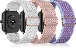 Farluya 3 Stück 19 mm dehnbare NylonUhrenarmbänder für ID205L Veryfitpro Smartwatch, weiches Sportarmband, Schnellverschluss, elastisches Armband für Willful YAMAY SW021 ID205LSW025 ID205S Damen von Farluya