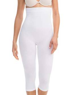 FarmaCell 323 (Weiss, 4XL/5XL) Massierende Figurformende Lange Hose mit Pushup und Anti Cellulite Effekt von FarmaCell