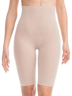 FarmaCell Bodyshaper 603B (Beige, 2XL/3XL) Formende Stütz-Shorts/Kurze Hose mit Bauchbandage - leichtes und erfrischendes NILIT Breeze Gewebe von FarmaCell