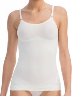 FarmaCell Bodyshaper 607B (Elfenbein, L/XL) Unterhemd mit verstellbaren Schulterriemen stützend formend Brust Push-up - leichtes und erfrischendes NILIT Breeze Gewebe von FarmaCell