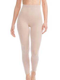 FarmaCell Leggings Damen High Waist 609b – Leggings Push Up, Kompressionsleggins Damen, Modellierende Und Leichte Shapewear.(Beige, 2XL/3XL) von FarmaCell