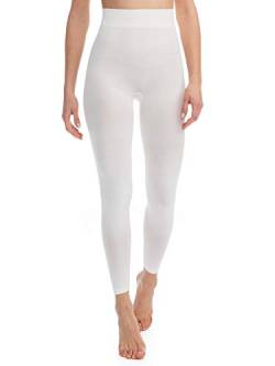 FarmaCell Leggings Damen High Waist 609b – Leggings Push Up, Kompressionsleggins Damen, Modellierende Und Leichte Shapewear.(Elfenbein, L/XL) von FarmaCell