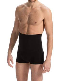 FarmaCell Man 402S (Schwarz, L) Herren-Boxershorts figurformend mit dehnbarem Band und Stützstäben im Rückenbereich die EIN Aufrollen verhindern von FarmaCell