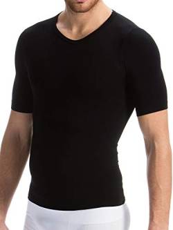 FarmaCell Man 419B (Schwarz, M) Herren-Kurzarm-T-Shirt figurformend und stützend mit leichten erfrischendem Breeze Garn von FarmaCell