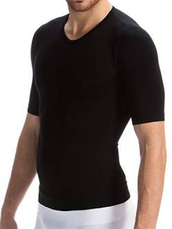 FarmaCell Man 419H (Schwarz, XL) Herren-Kurzarm-T-Shirt figurformend und stützend mit lwärmendem schützendem Heat Garn von FarmaCell