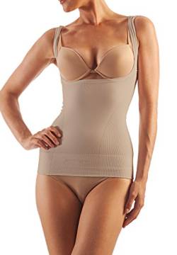 FarmaCell Shape 606 (Beige, 3XL) Offenes figurformendes Unterhemd ohne Körbchen mit hohem Pushup Effekt von FarmaCell