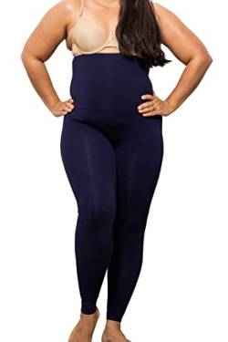 FarmaCell Sportleggins Damen Lang 609y – Gym Leggings Damen Schlankmachend, Figurformend, High Waist Leggings Damen Anti-Cellulite Und Modellierend, Kompressionsleggins Shaping(Blau, 5XL) von FarmaCell