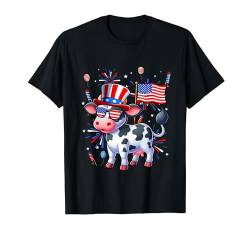 Cow Sunglasses Flag 4th Of July Lover Farmer Patriotic T-Shirt von Farmer 4th Of July Costume