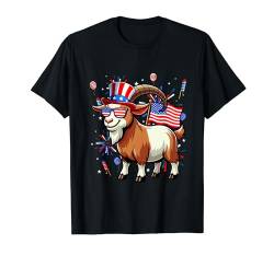 Goat Sunglasses Flag 4th Of July Lover Farmer Patriotic T-Shirt von Farmer 4th Of July Costume