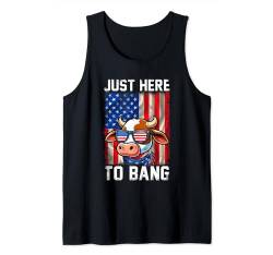 Just Here To Bang 4th Of July Cute Cow Sunglasses Farmer Tank Top von Farmer 4th Of July Costume