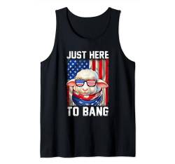 Just Here To Bang 4th Of July Cute Sheep Sunglasses Farmer Tank Top von Farmer 4th Of July Costume