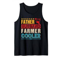 Vintage Vater Ehemann Bauer Stolzer Job Vatertag Tank Top von Farmer Father's Day Costume