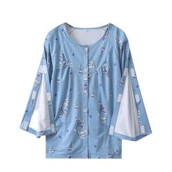 Frauen Post Surgery Tearaway Shirt Warme Frakturkittel Kleidung für Bettlägerige Ältere Menschen Heim-Schlafbekleidung (Color : Style3, Size : M) von FaroLy