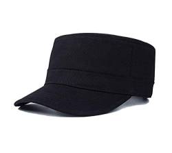 Fasbys Baseball Cap Herren Unisex Military Hat Flatcap Newsboy Caps Cotton Damen Visier Sports Hüte Cadet Cap (Black) von Fasbys