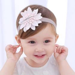Fashband Baby Mädchen Haarbänder Elastische Nylon Blume Haarband Weiß Weiches Haar Zubehör für Neugeborene Kleinkind Kleinkind(Packung mit 2) von Fashband
