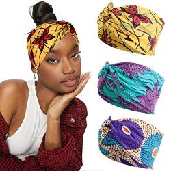 Fashband Boho Stirnbänder Blume Elastisches Haarband Yoga Turban Haarschmuck für Frauen und Mädchen (3 Stück) von Fashband