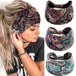 Fashband Breite Stirnbänder Blume geknotet Haarband Yoga Headwraps für Frauen und Mädchen (3 Stück) von Fashband