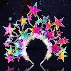 Fashband Weihnachtsstern-Stirnband, leuchtendes Glitzer-Stern-Stirnband, LED-Party, Festival, Haarschmuck für Frauen und Mädchen(Mehrfarbig) von Fashband