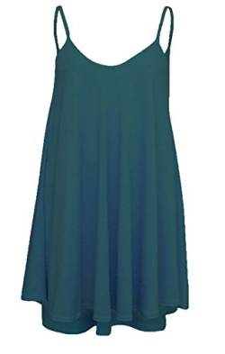 Comfiestyle Damen Cami Swing Kleid Gr. 46-48, blaugrün von Fashion 4 Less