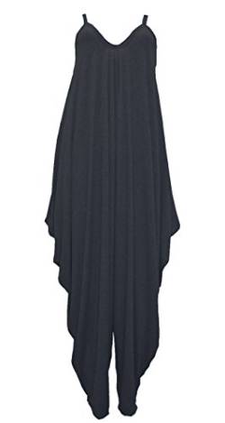 Fashion 4 Less Damen Harem-Jumpsuit in Plusgröße mit Leibchen in den Größen von 34 bis 52/54 Gr. XXXL-(50-52), schwarz von Fashion 4 Less