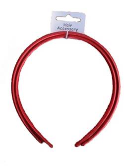 Set Mit 2 Schule Hinten Satin Stirnband Ca. 1 inch Breit - Rot, One Size von Fashion Accessory