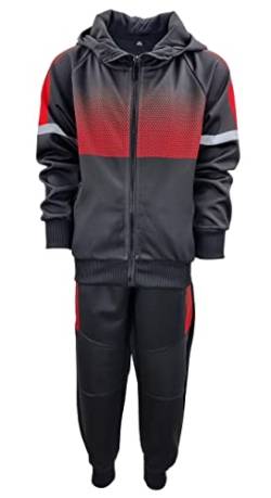 Fashion Boy Jogginganzug Trainingsanzug Freizeitanzug Jungen/Mädchen in Schwarz/Rot, Gr. 104, jf3281.4 von Fashion Boy